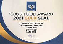 Good Food 2021 Award Winner in Tremadog, Wales